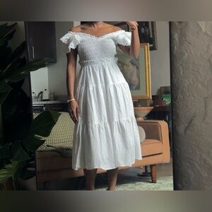 En Saison Women's Amaya Cotton Flutter-Sleeve Midi Dress Size Small